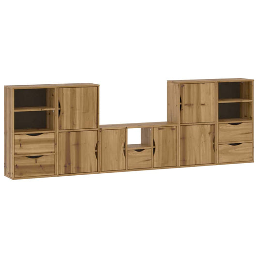5 Piece TV Units with Storage "ODDA" Solid Wood Pine 5 Piece TV Units with Storage "ODDA" Solid Wood Pine
