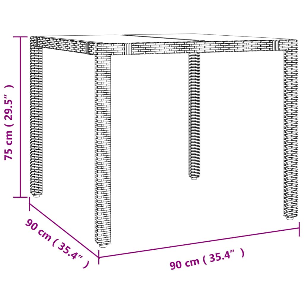 Garden Dining Set 3 pcs Beige Poly Rattan
