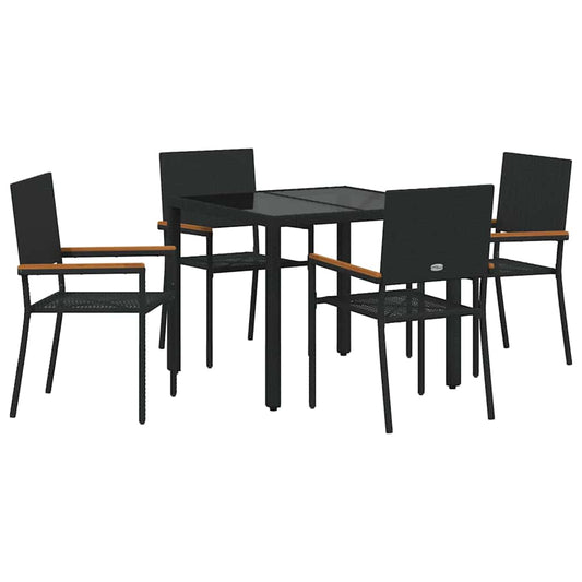 Garden Dining Set 5 pcs Black Poly Rattan Garden Dining Set 5 pcs Black Poly Rattan