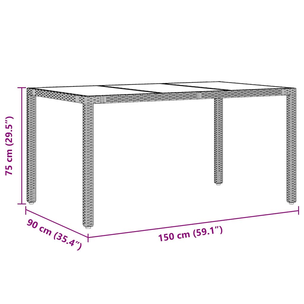 Garden Dining Set 7 pcs Black Poly Rattan