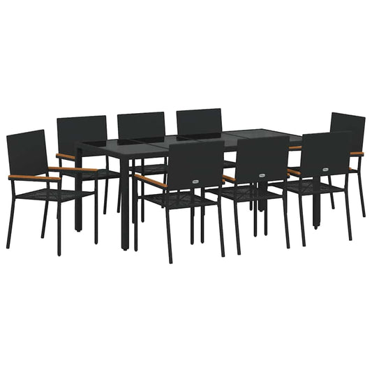 Garden Dining Set 9 pcs Black Poly Rattan Garden Dining Set 9 pcs Black Poly Rattan