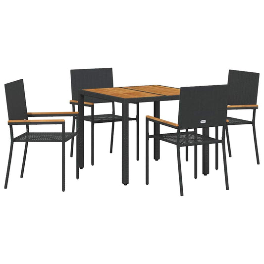 Garden Dining Set 5 pcs Black Poly Rattan Garden Dining Set 5 pcs Black Poly Rattan