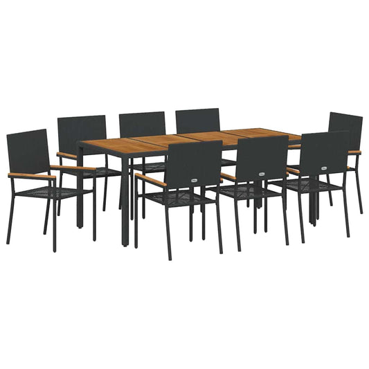 Garden Dining Set 9 pcs Black Poly Rattan Garden Dining Set 9 pcs Black Poly Rattan