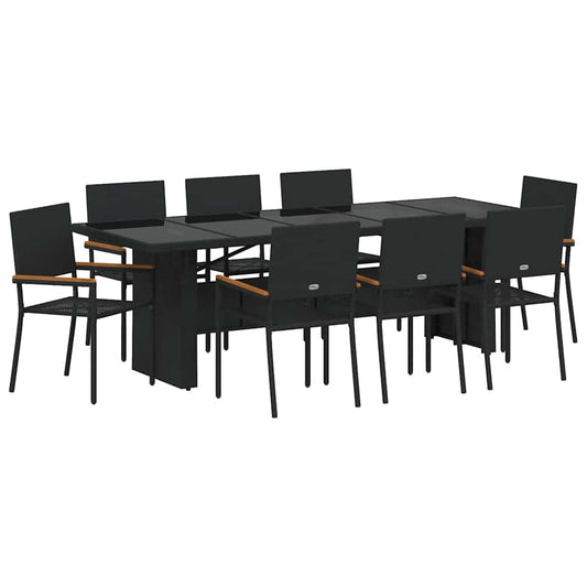 Garden Dining Set 9 pcs Black Poly Rattan Garden Dining Set 9 pcs Black Poly Rattan