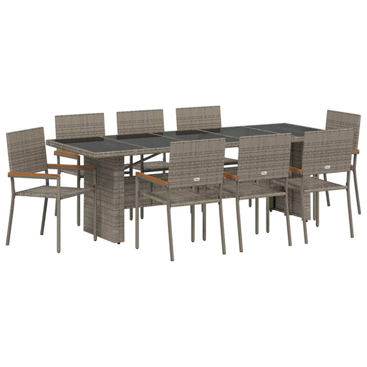 Garden Dining Set 9 pcs Grey Poly Rattan Garden Dining Set 9 pcs Grey Poly Rattan