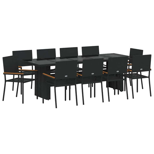 Garden Dining Set 11 pcs Black Poly Rattan Garden Dining Set 11 pcs Black Poly Rattan