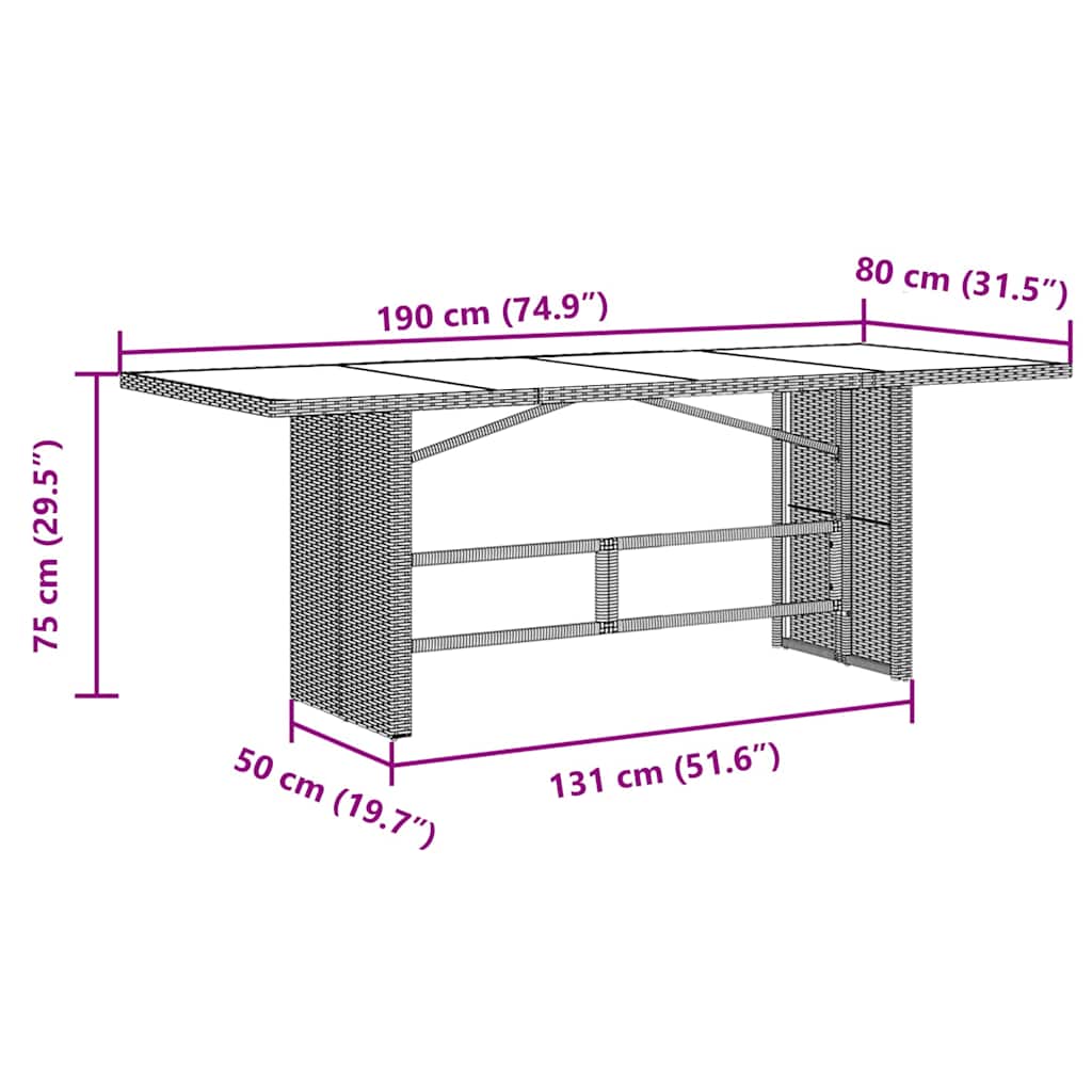Garden Dining Set 7 pcs Grey Poly Rattan