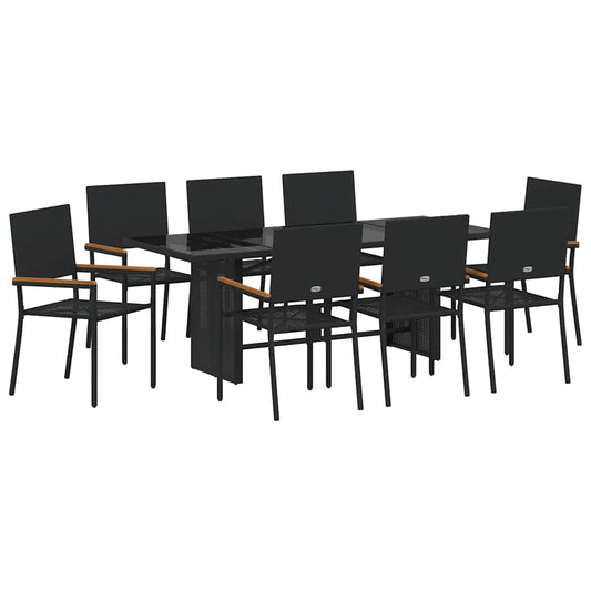Garden Dining Set 9 pcs Black Poly Rattan Garden Dining Set 9 pcs Black Poly Rattan