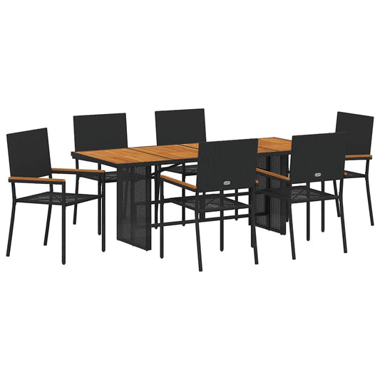 Garden Dining Set 7 pcs Black Poly Rattan Garden Dining Set 7 pcs Black Poly Rattan