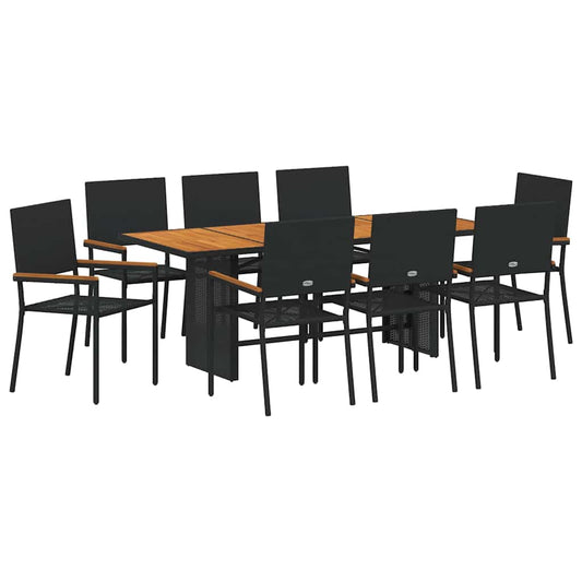 Garden Dining Set 9 pcs Black Poly Rattan Garden Dining Set 9 pcs Black Poly Rattan