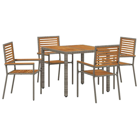 Garden Dining Set 5 pcs Grey and Brown Poly Rattan Garden Dining Set 5 pcs Grey and Brown Poly Rattan