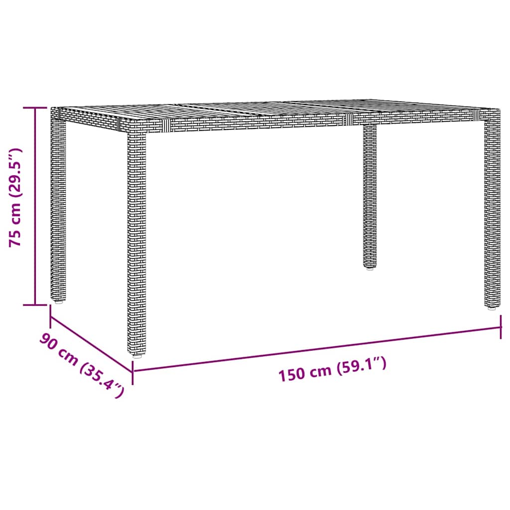 Garden Dining Set 7 pcs Grey and Brown Poly Rattan