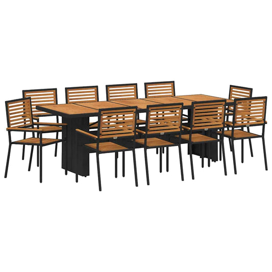 Garden Dining Set 11 pcs Black and Brown Poly Rattan Garden Dining Set 11 pcs Black and Brown Poly Rattan