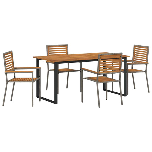 Garden Dining Set 5 pcs Grey Solid Acacia Wood Garden Dining Set 5 pcs Grey Solid Acacia Wood