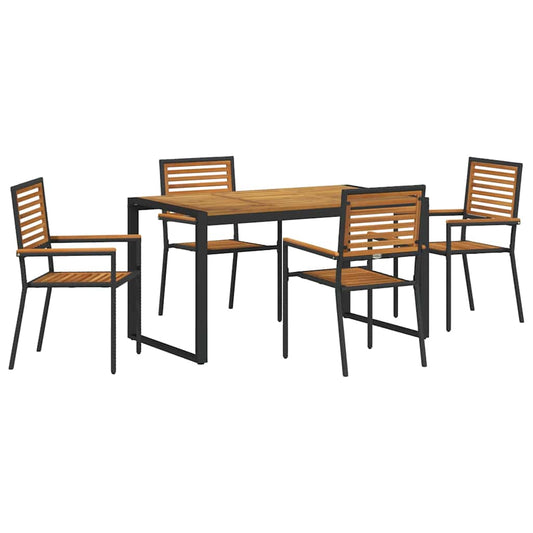 Garden Dining Set 5 pcs Black and Brown Poly Rattan Garden Dining Set 5 pcs Black and Brown Poly Rattan