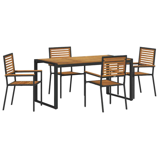 Garden Dining Set 5 pcs Black and Brown Poly Rattan Garden Dining Set 5 pcs Black and Brown Poly Rattan
