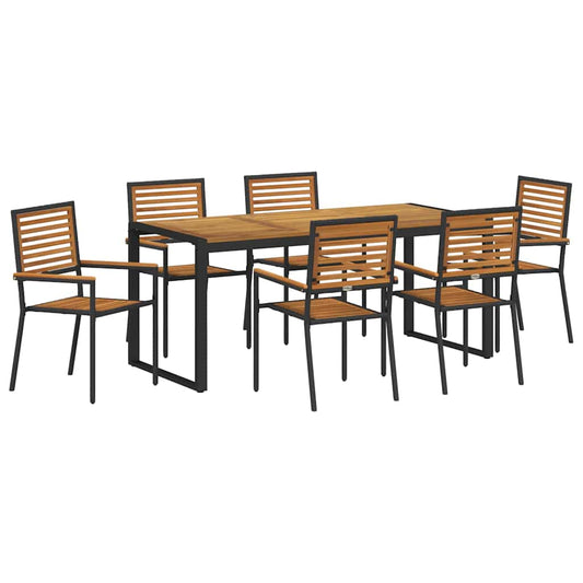 Garden Dining Set 7 pcs Black and Brown Poly Rattan Garden Dining Set 7 pcs Black and Brown Poly Rattan