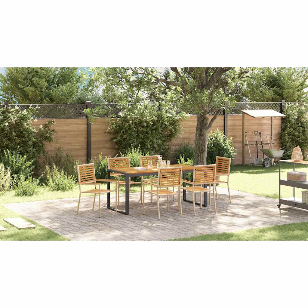 Garden Dining Set 7 pcs Beige and Brown Poly Rattan
