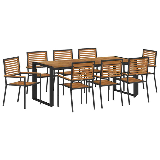 Garden Dining Set 9 pcs Black and Brown Poly Rattan Garden Dining Set 9 pcs Black and Brown Poly Rattan