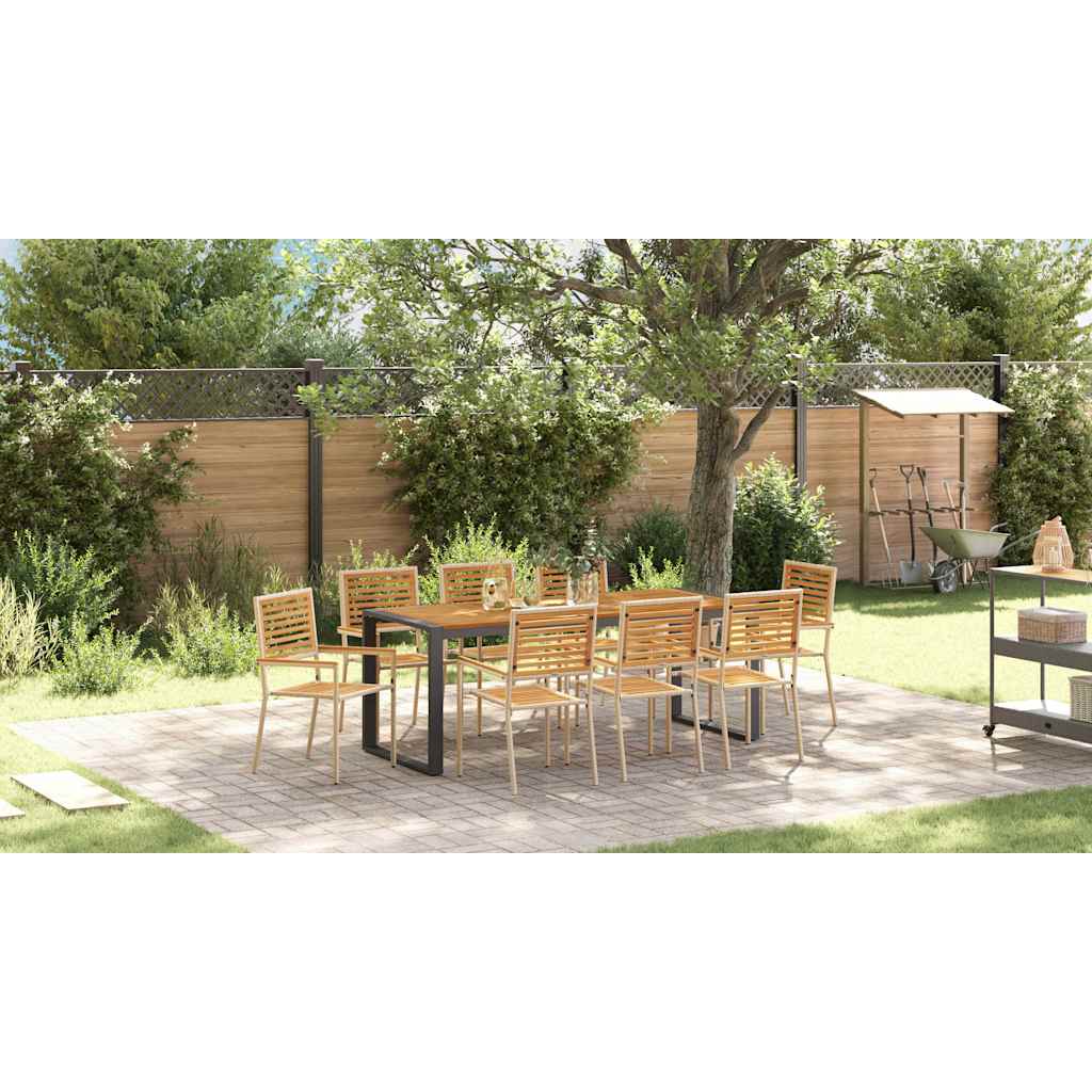 Garden Dining Set 9 pcs Beige and Brown Poly Rattan