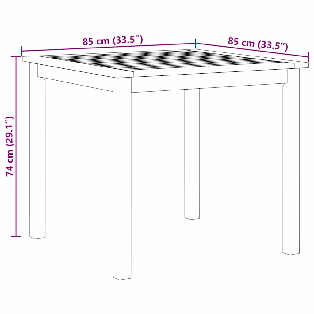 Garden Dining Set 3 pcs Black Solid Acacia Wood