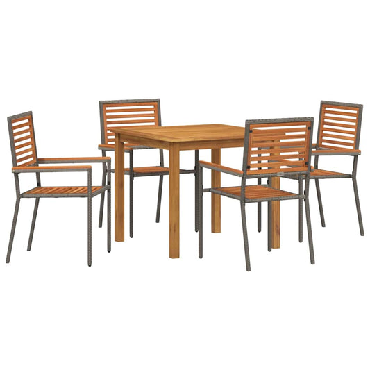 Garden Dining Set 5 pcs Grey Solid Acacia Wood Garden Dining Set 5 pcs Grey Solid Acacia Wood