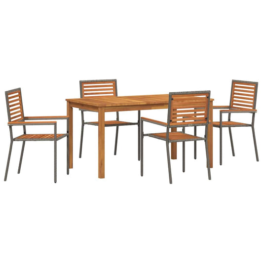 Garden Dining Set 5 pcs Grey Solid Acacia Wood Garden Dining Set 5 pcs Grey Solid Acacia Wood