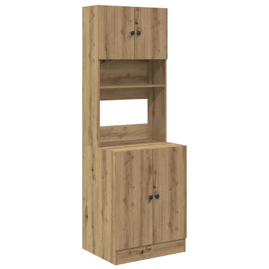 Kitchen Sideboard with Shelf 2 pcs Artisan Oak 60 x 50 x 180 cm Kitchen Sideboard with Shelf 2 pcs Artisan Oak 60 x 50 x 180 cm