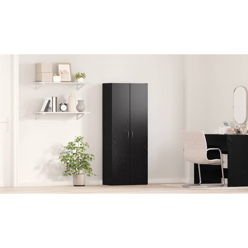 Office Cabinet Black Oak 60 x 32 x 152.5 cm Engineered Wood