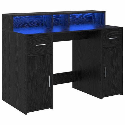 Desk with Drawer Black oak 120 x 55 x 91 cm Engineered wood Desk with Drawer Black oak 120 x 55 x 91 cm Engineered wood