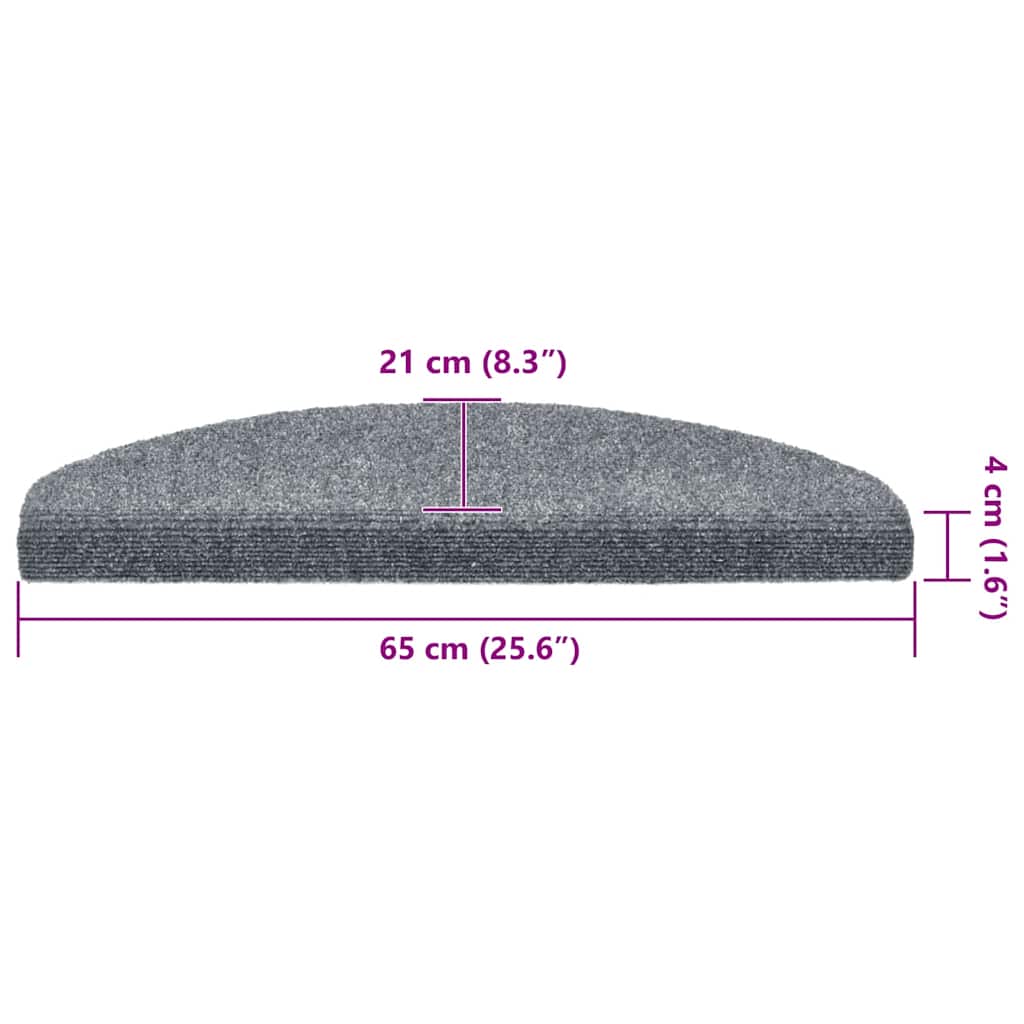 Stair Mats Self-adhesive 30 pcs 65x21x4 cm Light Grey