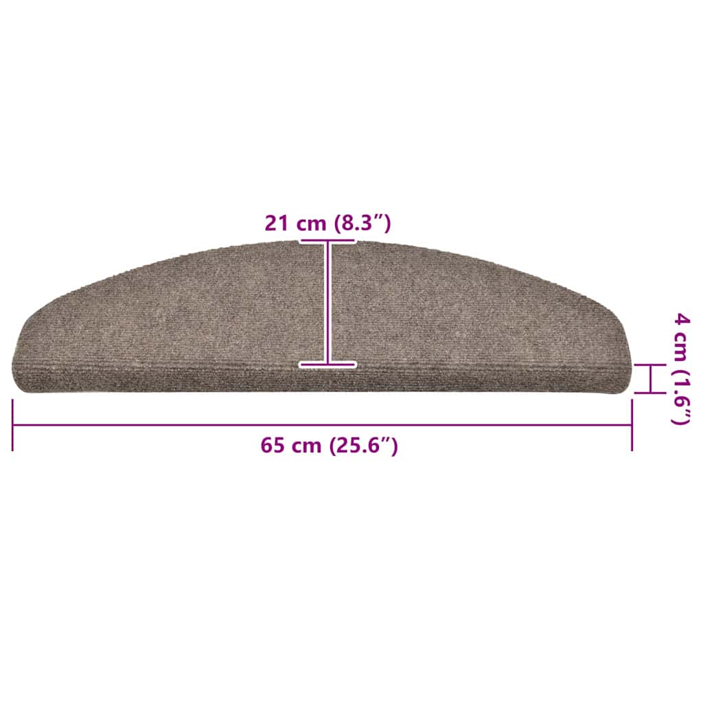 Stair Mats Self-adhesive 30 pcs 65x21x4 cm Beige Half Round