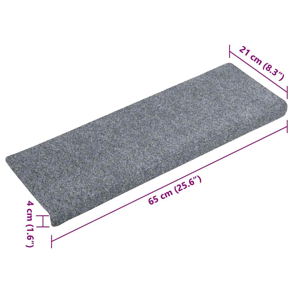 Stair Mats Self-adhesive 20 pcs 65x21x4 cm Light Grey