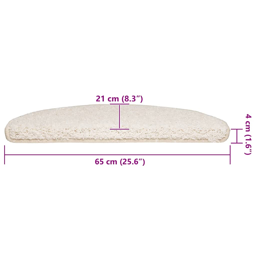 Stair Mats 30 pcs 65x21x4 cm White Half Round Large