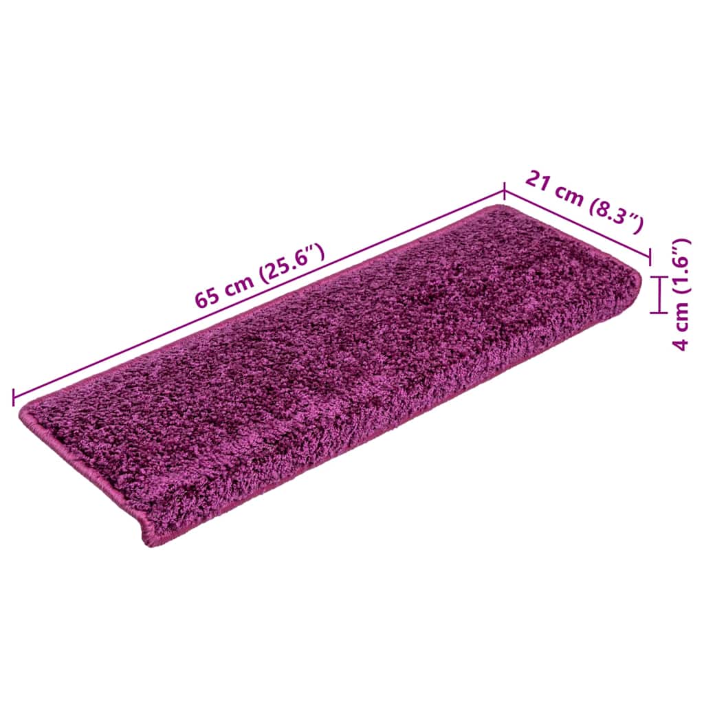 Stair Mats 30 pcs 65x21x4 cm Violet Rectangular Edge