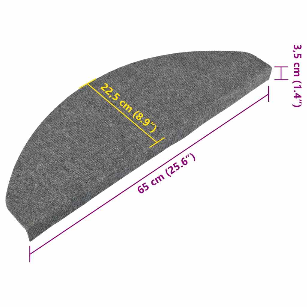 Stair Mats Self-adhesive 30 pcs Grey 65x22.5x3.5 cm