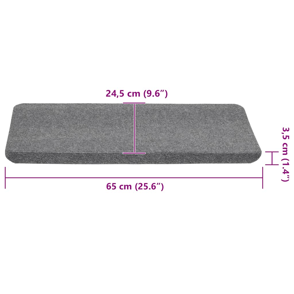 Stair Mats Self-adhesive 30 pcs Grey 65x24.5x3.5 cm