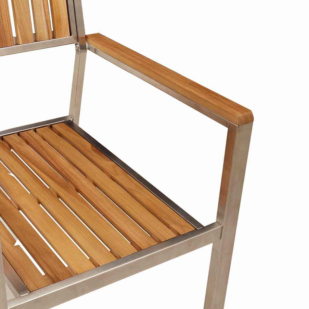 Outdoor Dining Set 3 pcs Brown Solid Teak Wood