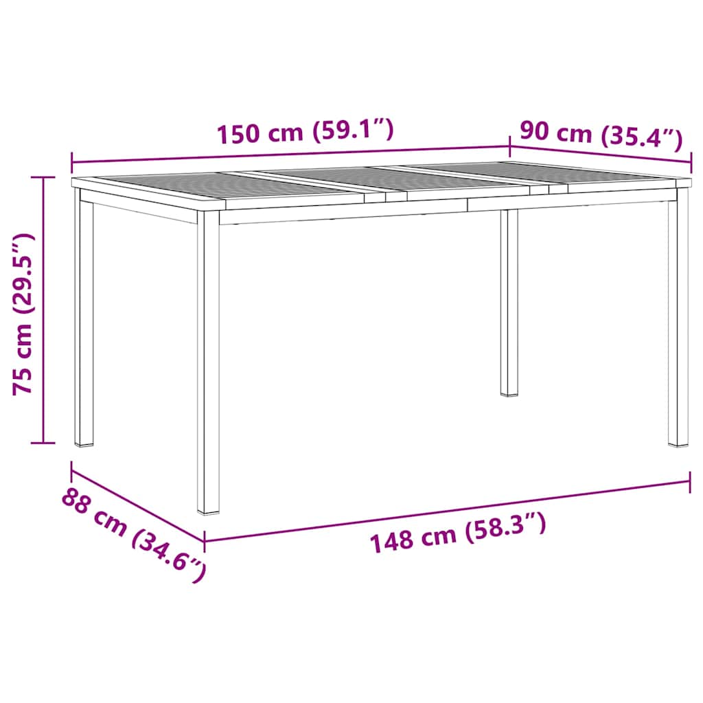Garden Dining Set 7 pcs Brown Solid Acacia Wood