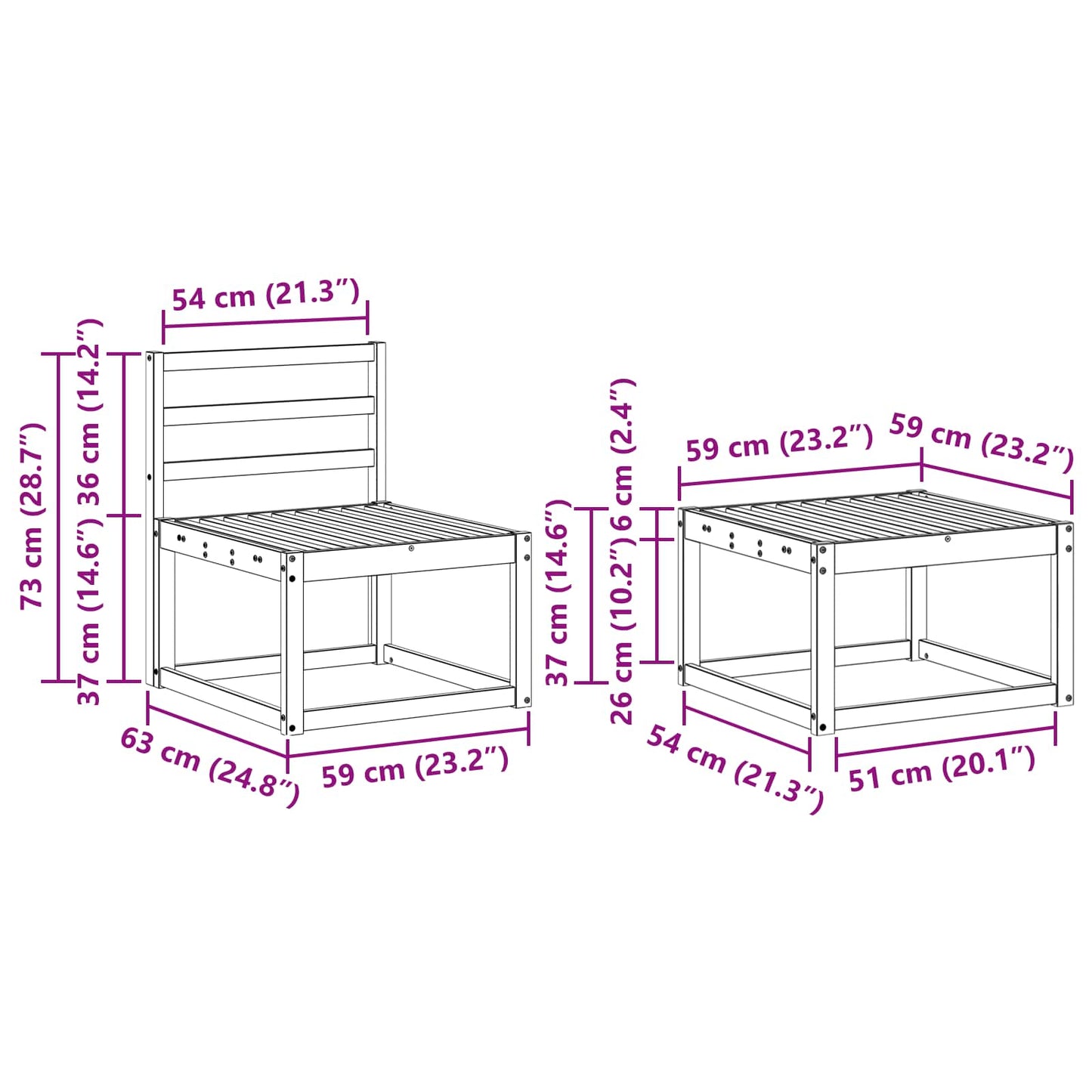 Outdoor Sofa Set 5 pcs Natural Solid Acacia Wood