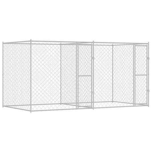 Dog Cage Silver 400 x 200 x 200 cm Galvanised Steel Dog Cage Silver 400 x 200 x 200 cm Galvanised Steel