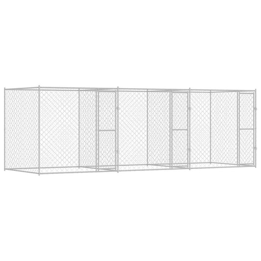Dog Cage Silver 600 x 200 x 200 cm Galvanised Steel Dog Cage Silver 600 x 200 x 200 cm Galvanised Steel
