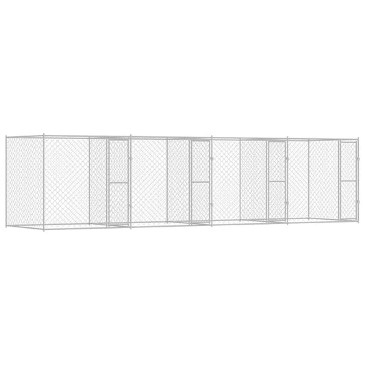 Dog Cage Silver 800 x 200 x 200 cm Galvanised Steel Dog Cage Silver 800 x 200 x 200 cm Galvanised Steel