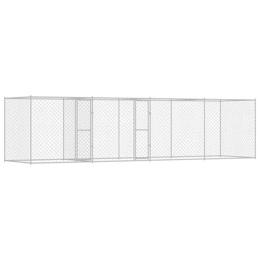 Dog Cage Silver 800 x 200 x 200 cm Galvanised Steel Dog Cage Silver 800 x 200 x 200 cm Galvanised Steel