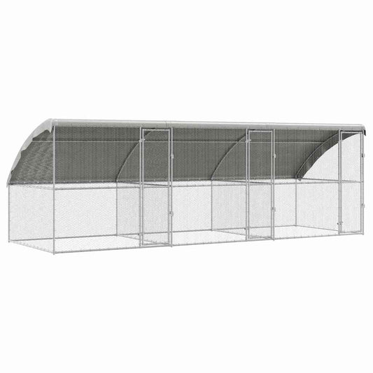 Chicken Cage 3 pcs Silver 600 x 200 x 200 cm Galvanised Steel Chicken Cage 3 pcs Silver 600 x 200 x 200 cm Galvanised Steel