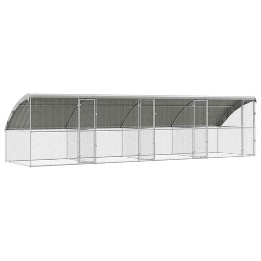 Chicken Cage 4 pcs Silver 800 x 200 x 200 cm Galvanised Steel Chicken Cage 4 pcs Silver 800 x 200 x 200 cm Galvanised Steel