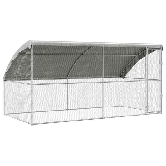 Chicken Cage 2 pcs Silver 400 x 200 x 200 cm Galvanised Steel Chicken Cage 2 pcs Silver 400 x 200 x 200 cm Galvanised Steel