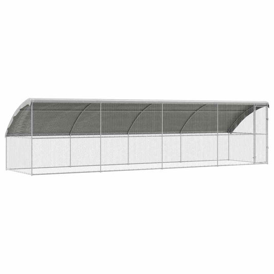 Chicken Cage 4 pcs Silver 800 x 200 x 200 cm Galvanised Steel Chicken Cage 4 pcs Silver 800 x 200 x 200 cm Galvanised Steel