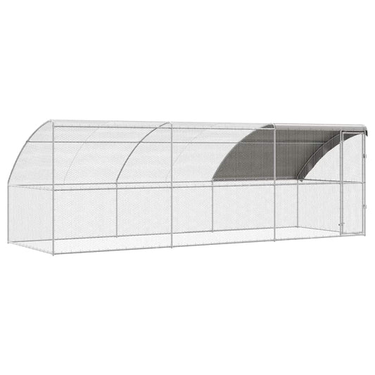 Chicken Cage 3 pcs Silver 600 x 200 x 200 cm Steel and PE Chicken Cage 3 pcs Silver 600 x 200 x 200 cm Steel and PE