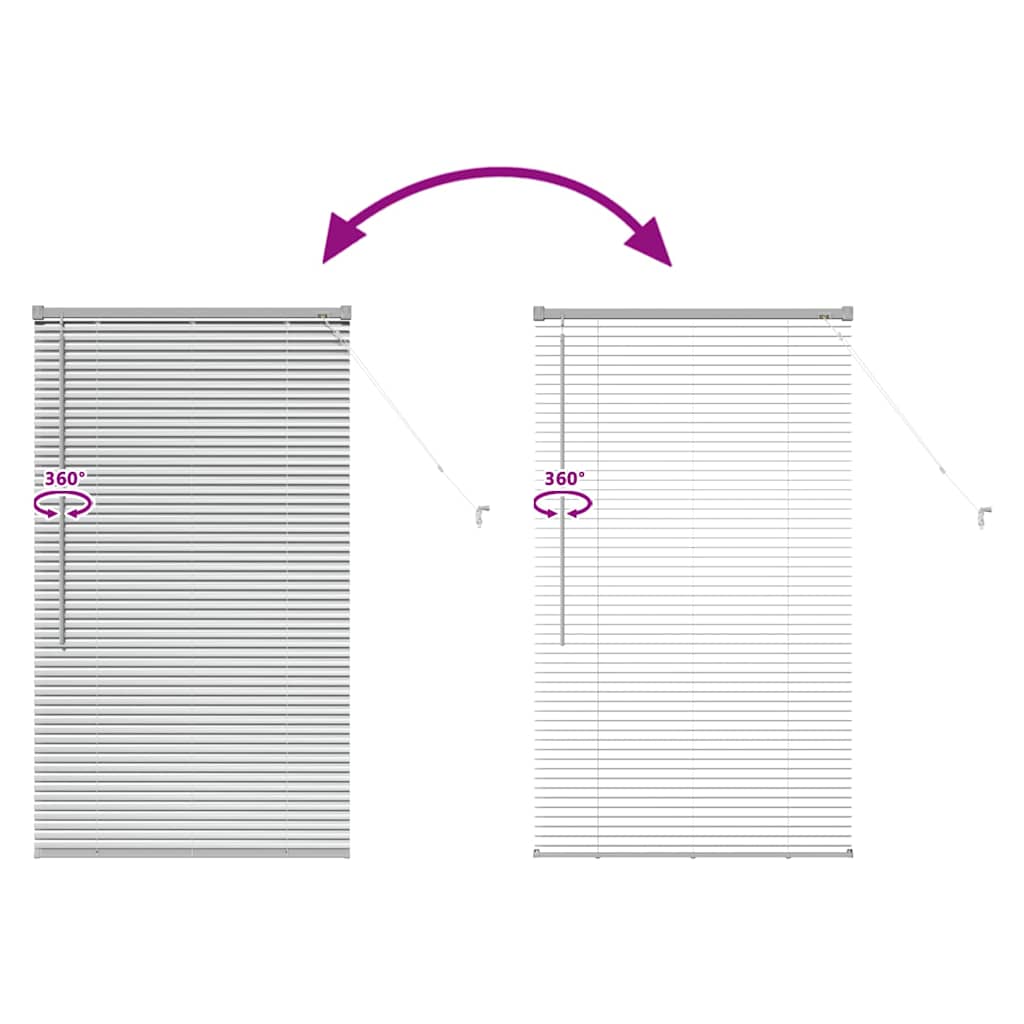 Venetian Blinds Height Adjustable Silver 130 x 80 cm Aluminium